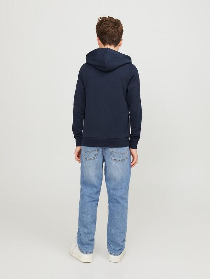 Jack & jones JUNIOR hoodie JJEBRADLEY donkerblauw Sweater Effen 116 - Foto 4