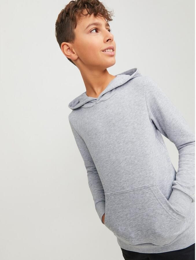 Jack & jones JUNIOR hoodie JJEBRADLEY SWEAT HOOD NOOS JNR grijs melange Sweater 116 - Foto 4
