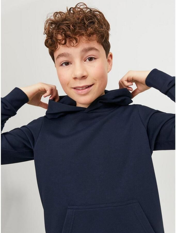 Jack & jones JUNIOR hoodie JJEBRADLEY donkerblauw Sweater Effen 116 - Foto 2