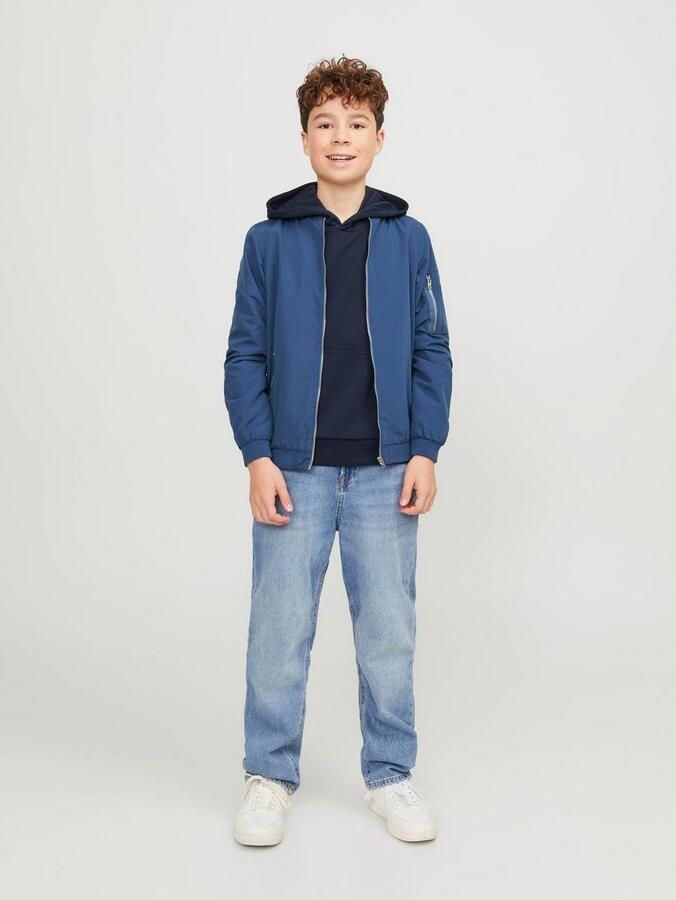 Jack & jones JUNIOR hoodie JJEBRADLEY donkerblauw Sweater Effen 116 - Foto 5