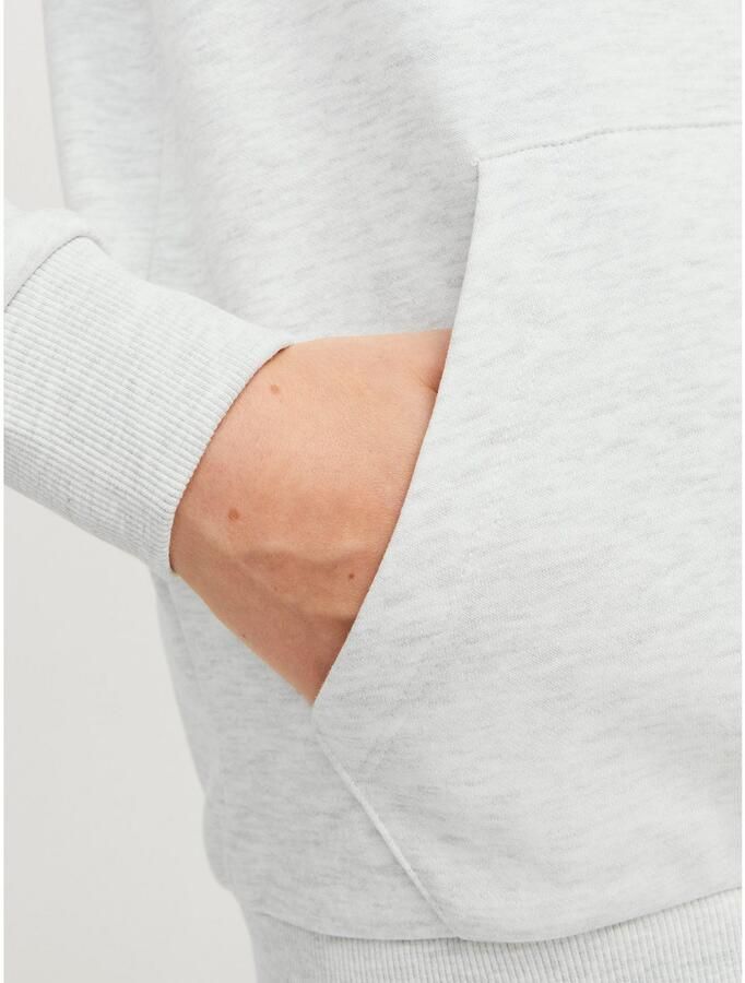 JACK & JONES JUNIOR hoodie JJECALEB VARSITY met logo wit melange - Foto 9