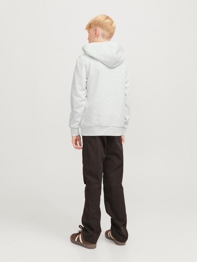 JACK & JONES JUNIOR hoodie JJECALEB VARSITY met logo wit melange - Foto 4