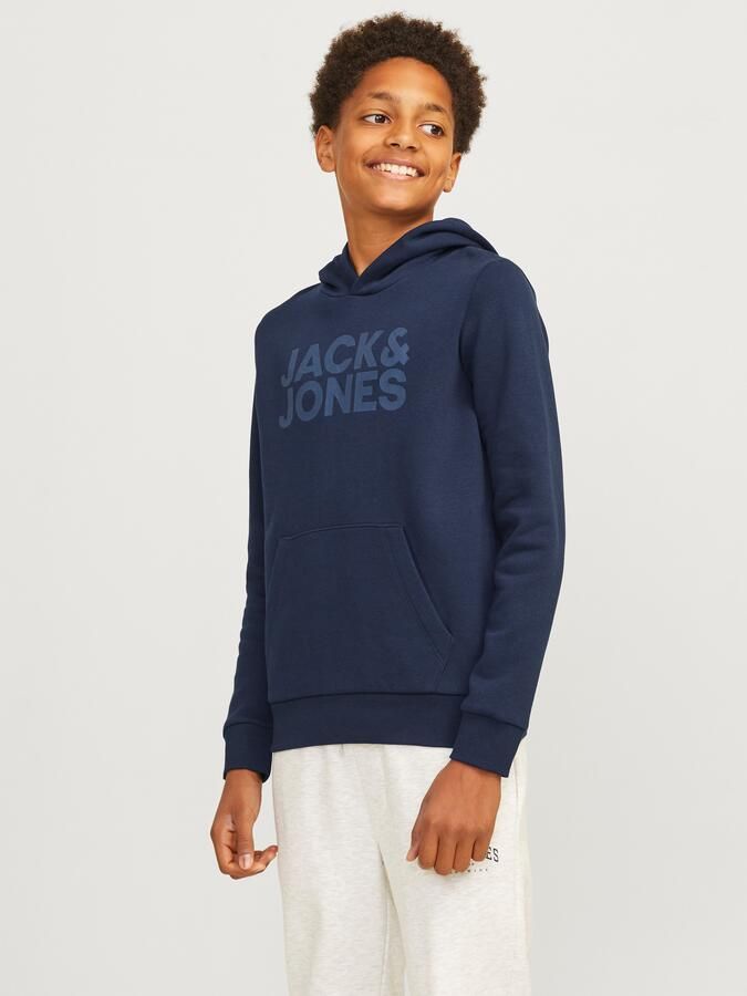 Jack & Jones Junior Hoodie JJECORP met print kangoeroezak onderhoudsvriendelijk - Foto 7