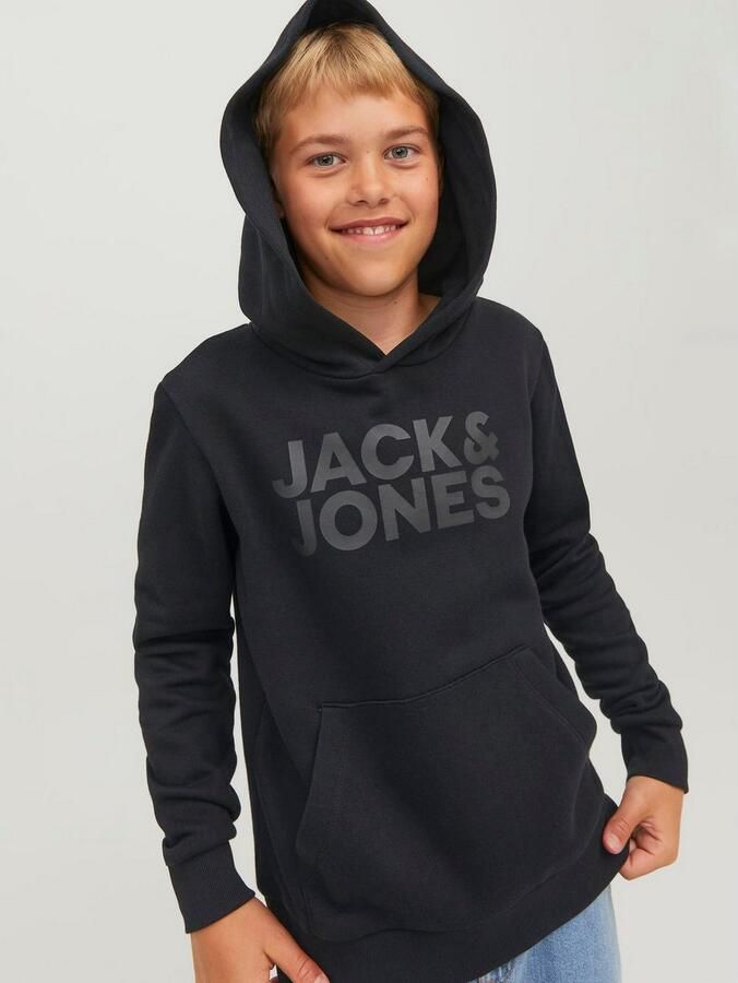 Jack & Jones Junior Hoodie JJECORP met print kangoeroezak onderhoudsvriendelijk - Foto 5