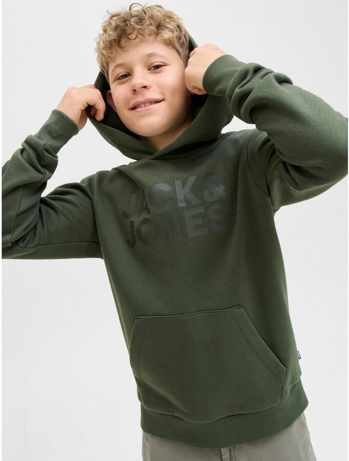 Jack & Jones Junior Hoodie JJECORP met print kangoeroezak onderhoudsvriendelijk - Foto 2