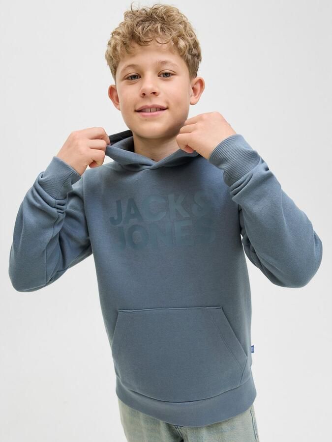 Jack & Jones Junior Hoodie JJECORP met print kangoeroezak onderhoudsvriendelijk - Foto 4