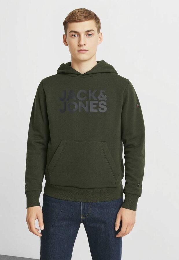 Jack & Jones Junior Hoodie JJECORP met print kangoeroezak onderhoudsvriendelijk - Foto 7