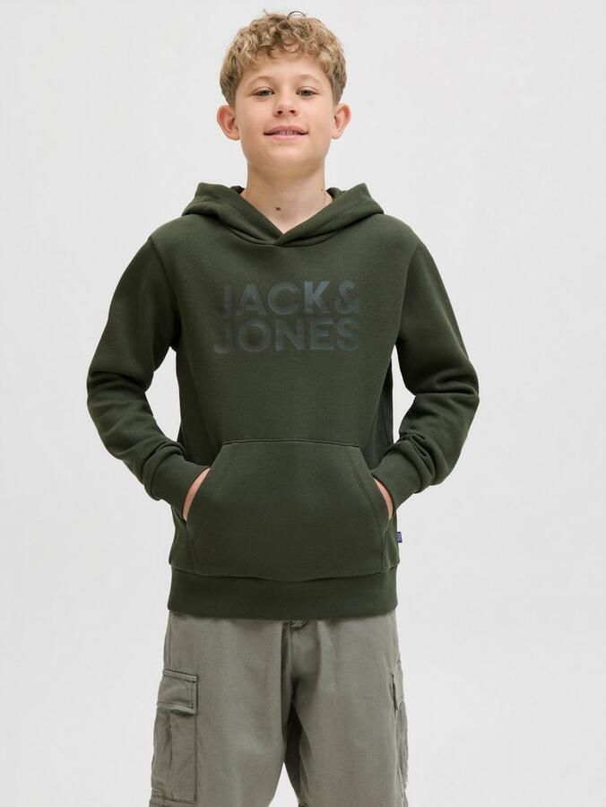 Jack & Jones Junior Hoodie JJECORP met print kangoeroezak onderhoudsvriendelijk - Foto 5