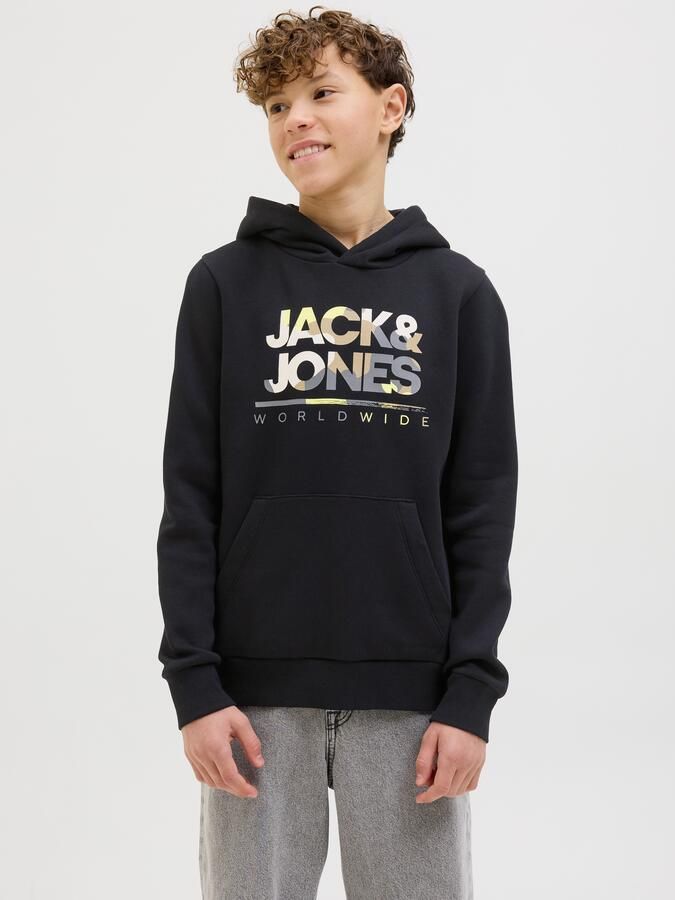 Jack & Jones Junior Hoodie JJLUKE SWEAT HOOD JNR met cool logo-voormotief - Foto 6