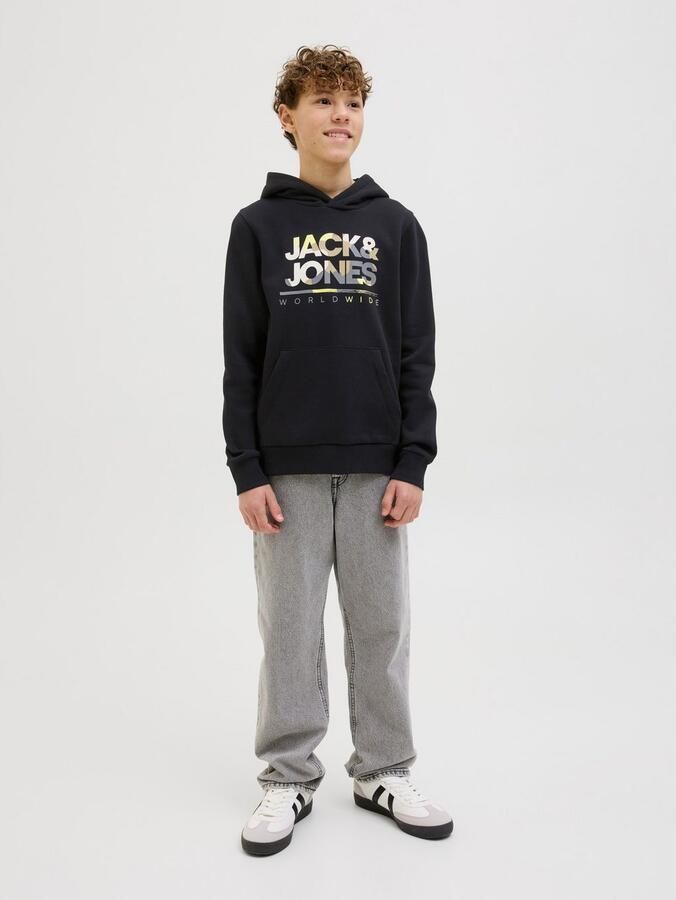 Jack & Jones Junior Hoodie JJLUKE SWEAT HOOD JNR met cool logo-voormotief - Foto 3