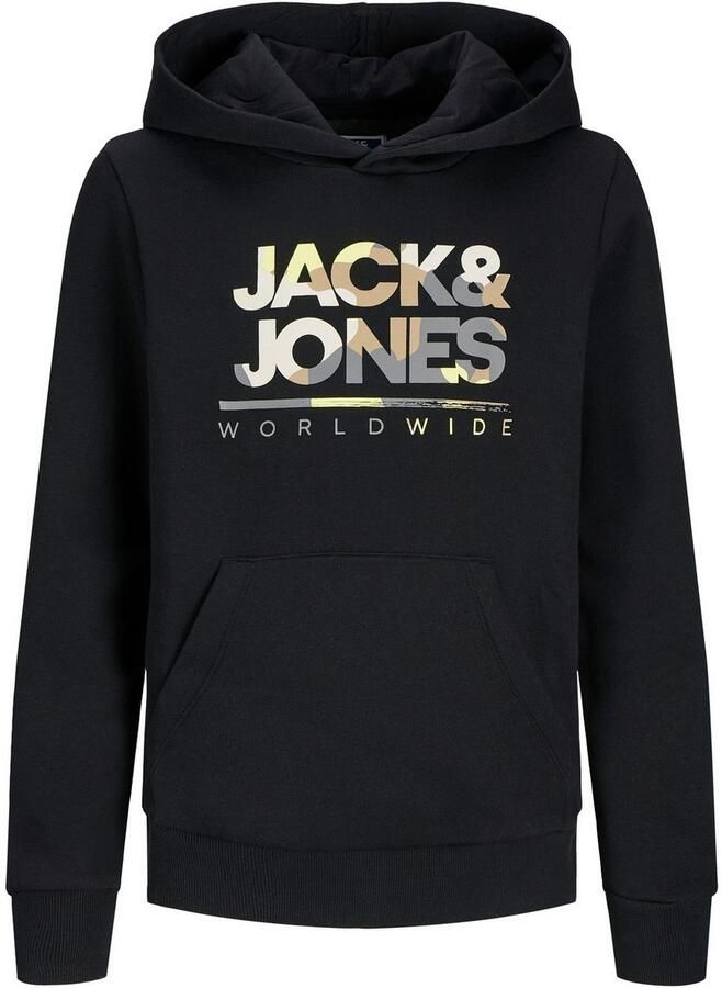 Jack & Jones Junior Hoodie JJLUKE SWEAT HOOD JNR met cool logo-voormotief - Foto 5
