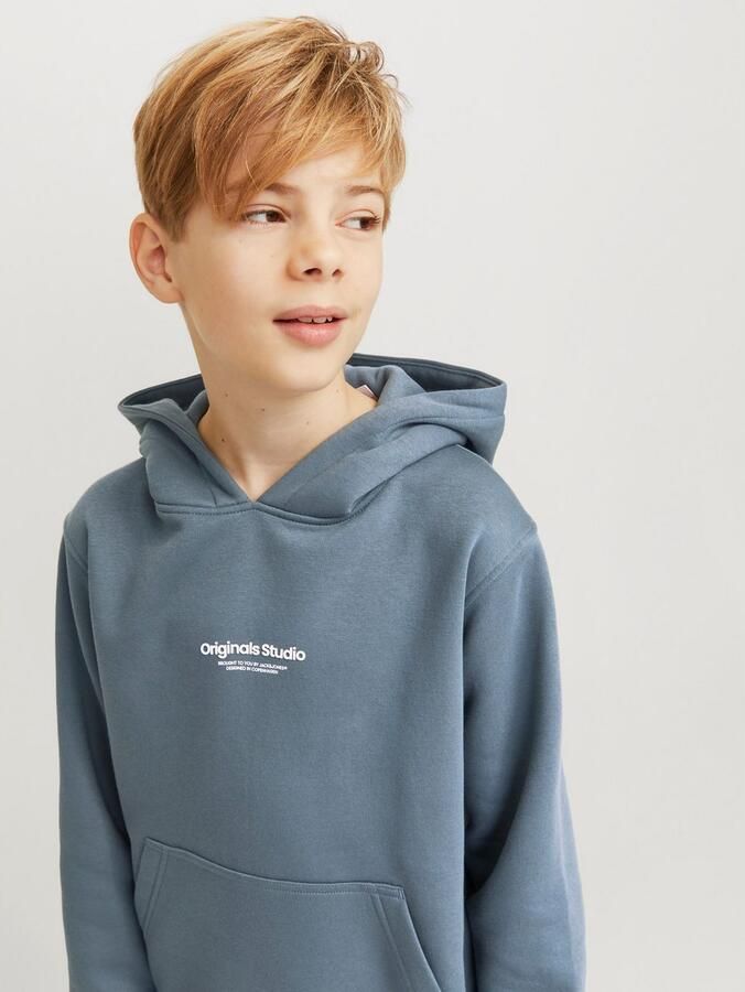 JACK & JONES JUNIOR hoodie JORVESTERBRO met tekst staalgrijs - Foto 4