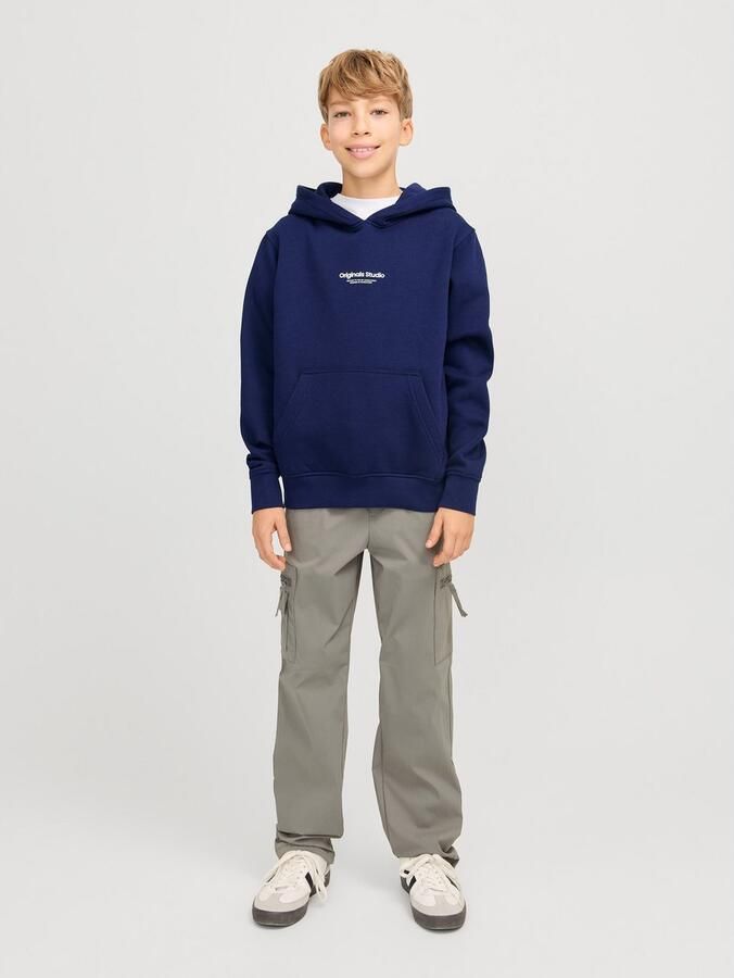 JACK & JONES JUNIOR hoodie JORVESTERBRO met tekst donkerblauw - Foto 4