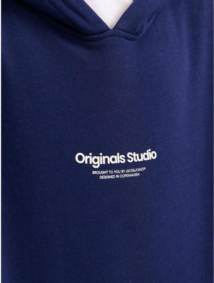 JACK & JONES JUNIOR hoodie JORVESTERBRO met tekst donkerblauw - Foto 2