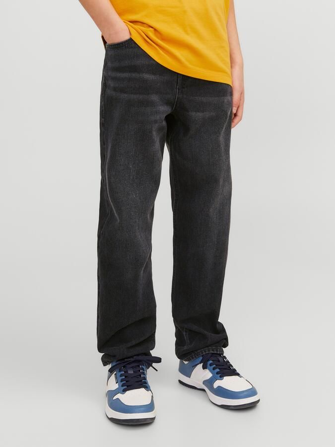 Jack & jones JUNIOR high waist relaxed jeans JJICHRIS JJORIGINAL black denim Zwart Jongens Stretchdenim 128 - Foto 7