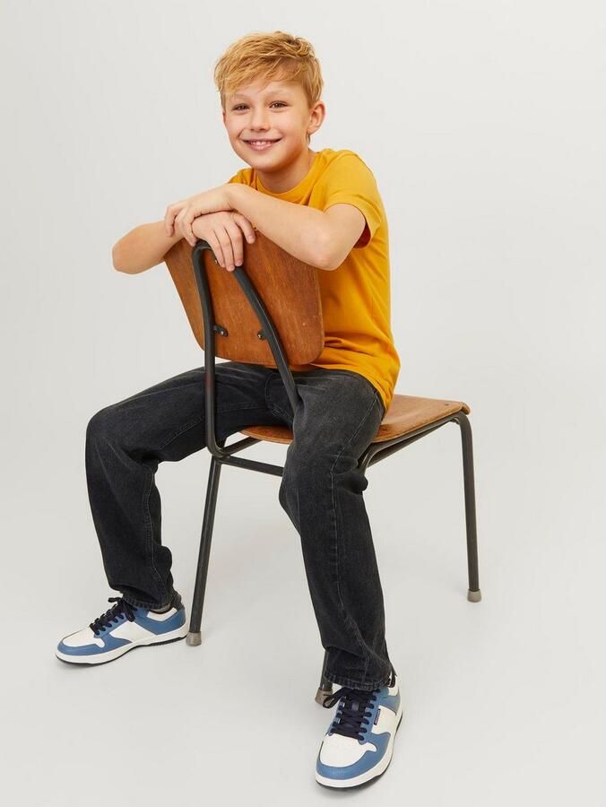 Jack & jones JUNIOR high waist relaxed jeans JJICHRIS JJORIGINAL black denim Zwart Jongens Stretchdenim 128 - Foto 5