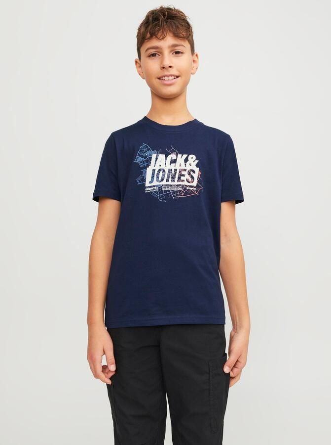 Jack & jones JUNIOR T-shirt JCOMAP met printopdruk donkerblauw Jongens Katoen Ronde hals 140 - Foto 7