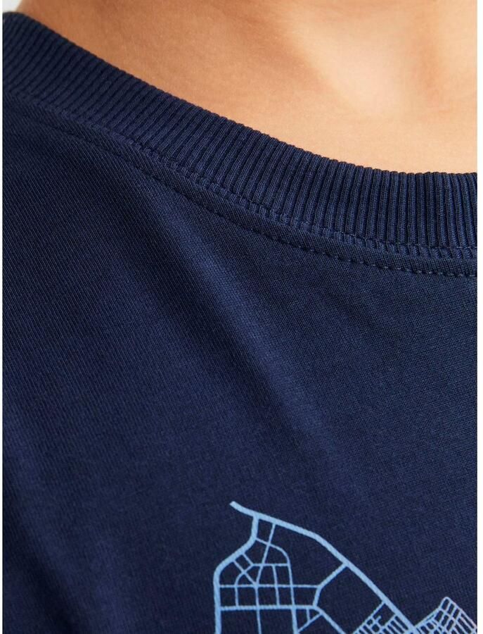 Jack & jones JUNIOR T-shirt JCOMAP met printopdruk donkerblauw Jongens Katoen Ronde hals 140 - Foto 2