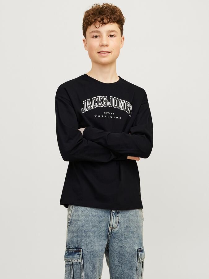 Jack & Jones Junior Shirt met ronde hals JJECALEB VARSITY TEE LS O-NECK SN JNR - Foto 7