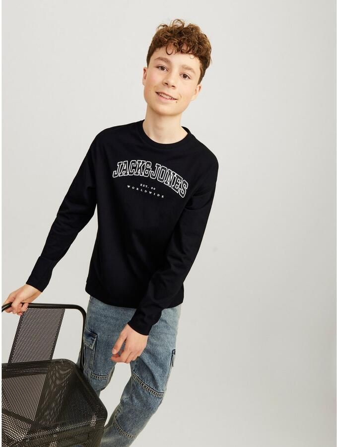 Jack & Jones Junior Shirt met ronde hals JJECALEB VARSITY TEE LS O-NECK SN JNR - Foto 4