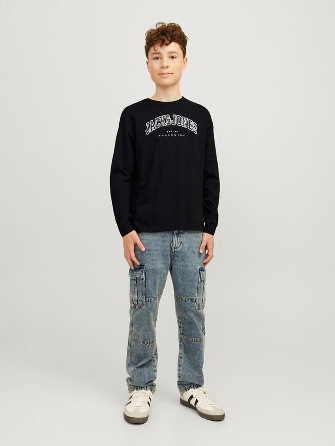 Jack & Jones Junior Shirt met ronde hals JJECALEB VARSITY TEE LS O-NECK SN JNR - Foto 5