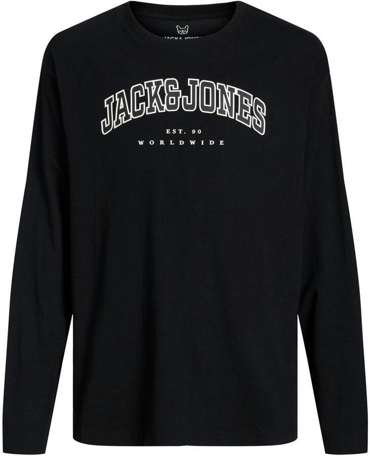 Jack & Jones Junior Shirt met ronde hals JJECALEB VARSITY TEE LS O-NECK SN JNR