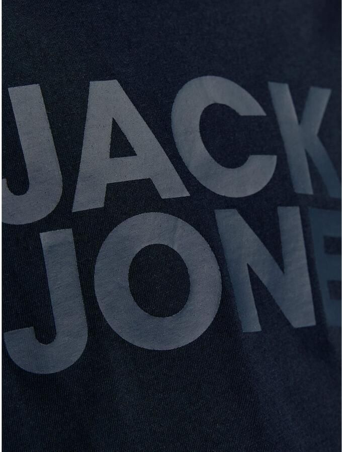 Jack & jones JUNIOR T-shirt JJECORP met tekst marine Blauw Jongens Katoen Ronde hals 128 - Foto 6