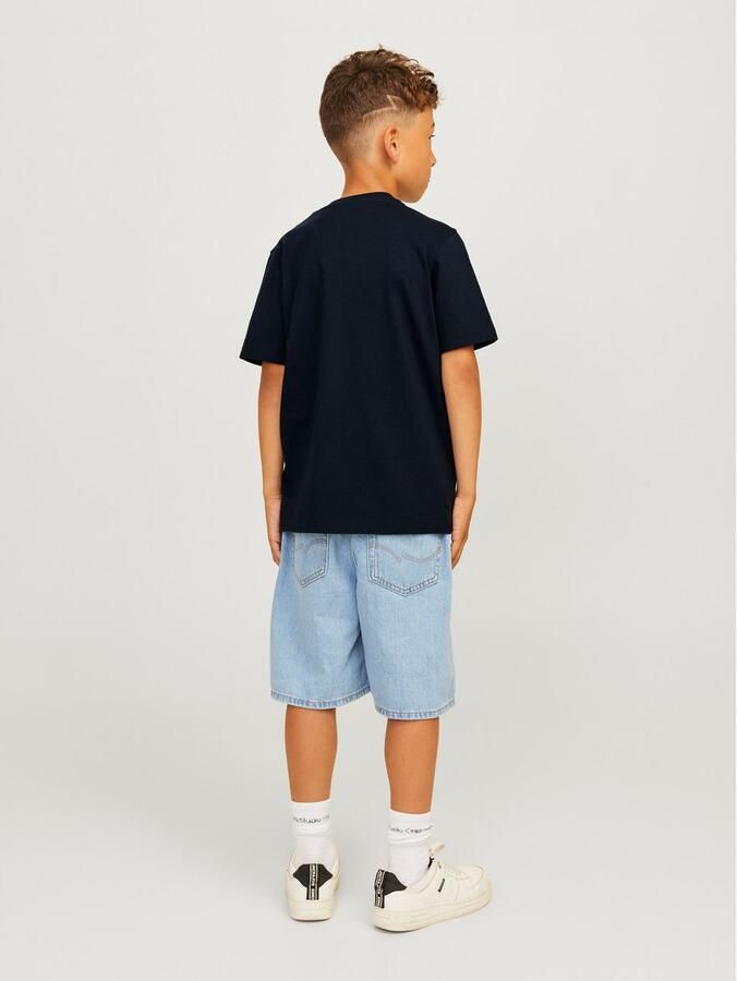 Jack & jones JUNIOR T-shirt JJECORP met tekst marine Blauw Jongens Katoen Ronde hals 128 - Foto 8