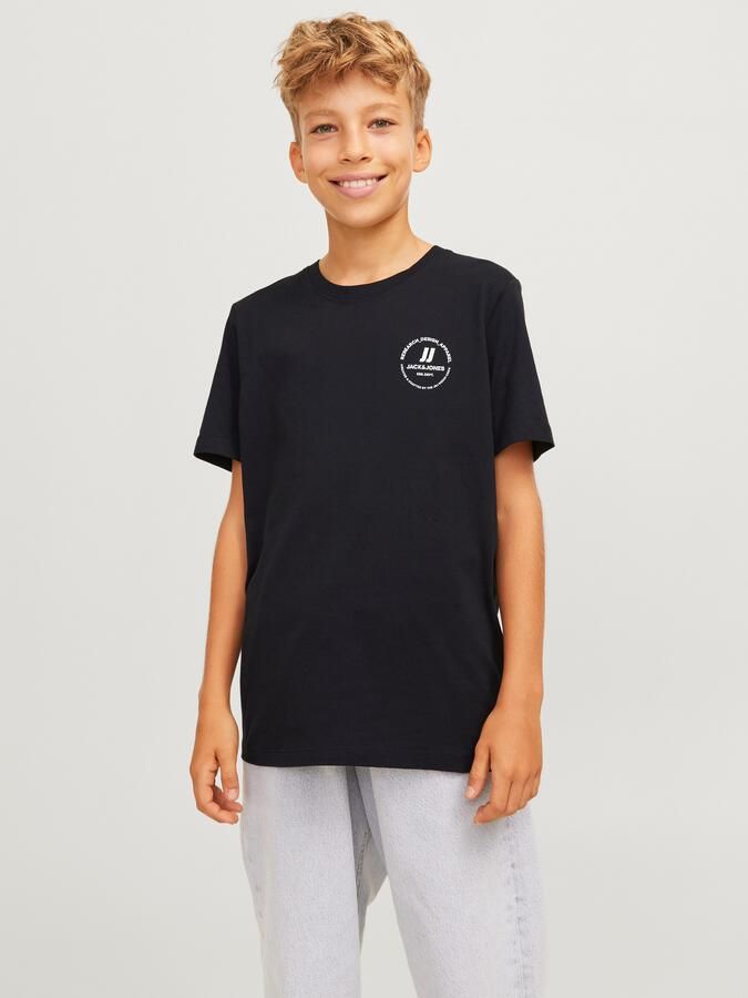 Jack & jones JUNIOR T-shirt JJESWIFT met printopdruk wit Zwart Jongens Katoen Ronde hals 128 - Foto 6