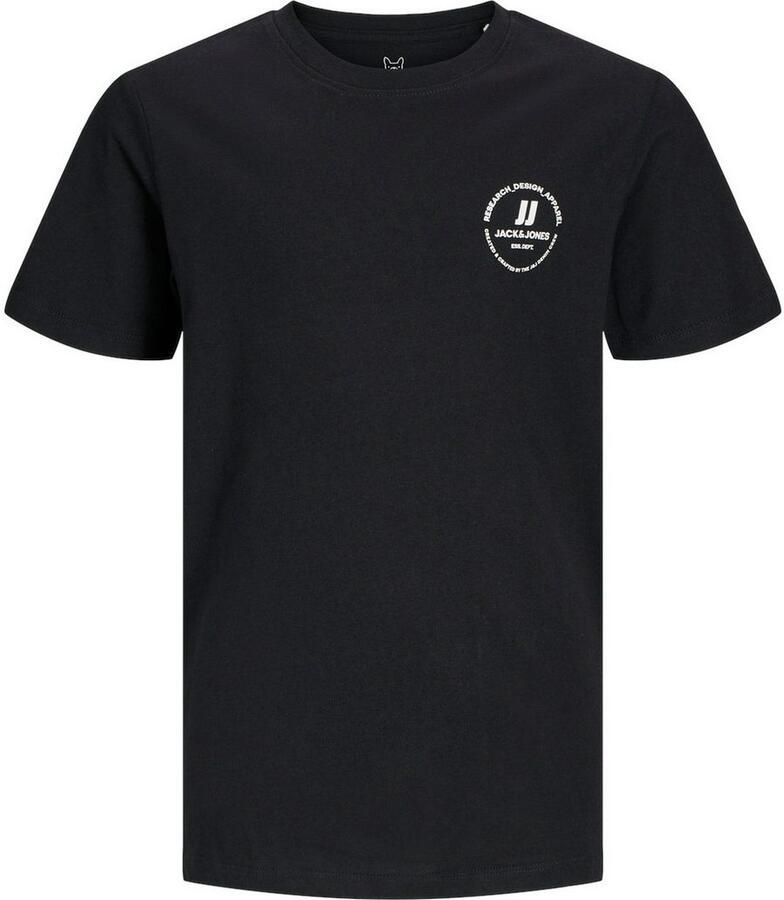 Jack & jones JUNIOR T-shirt JJESWIFT met printopdruk wit Zwart Jongens Katoen Ronde hals 128