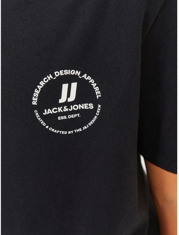 Jack & jones JUNIOR T-shirt JJESWIFT met printopdruk wit Zwart Jongens Katoen Ronde hals 128 - Foto 2