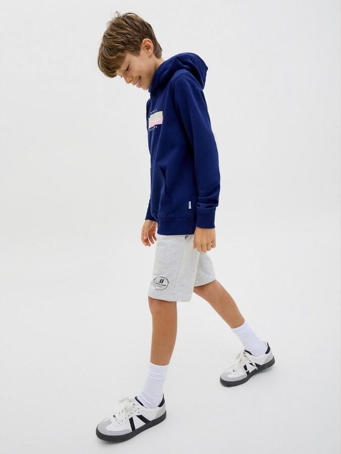 Jack & jones JUNIOR sweatshort JPSTSWIFT met printopdruk wit melange Korte broek 128 - Foto 6