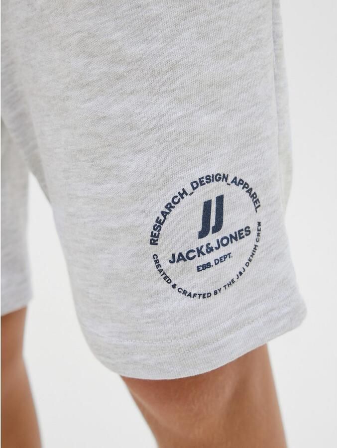 Jack & jones JUNIOR sweatshort JPSTSWIFT met printopdruk wit melange Korte broek 128 - Foto 3