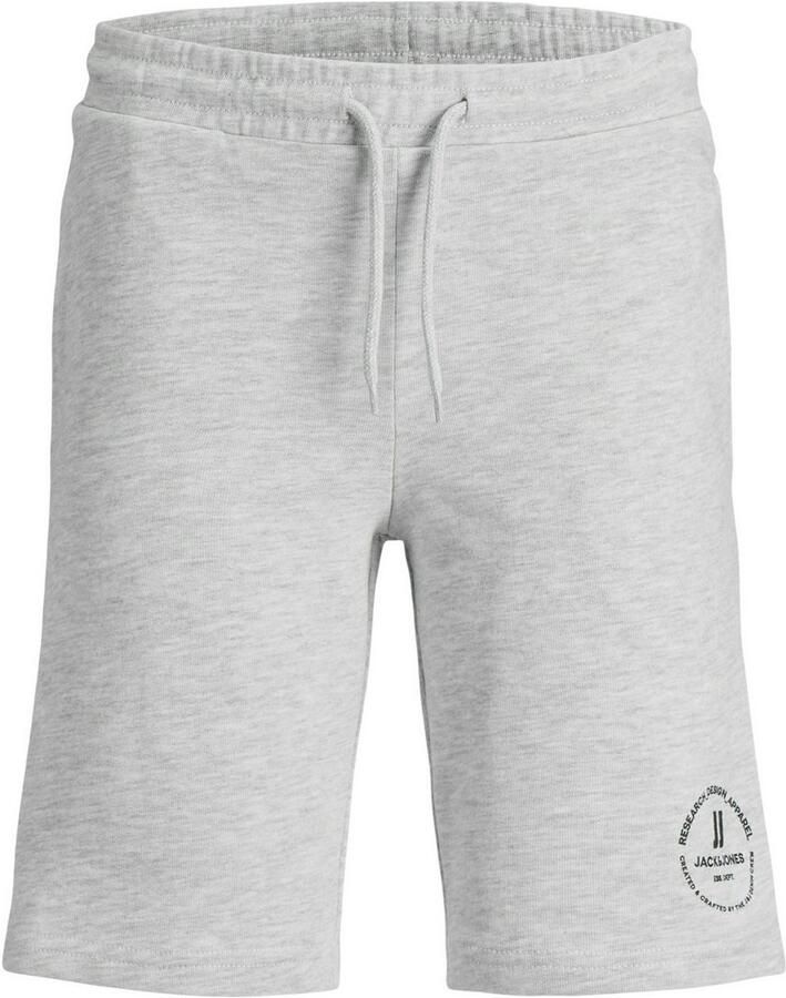 Jack & jones JUNIOR sweatshort JPSTSWIFT met printopdruk wit melange Korte broek 176