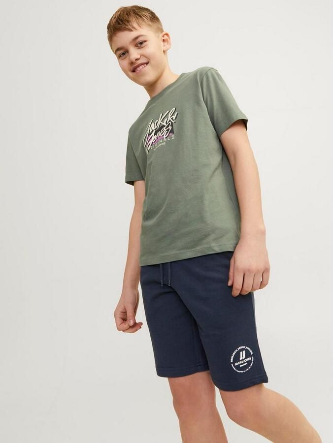 Jack & jones JUNIOR sweatshort JPSTSWIFT met printopdruk donkerblauw Korte broek 128 - Foto 4