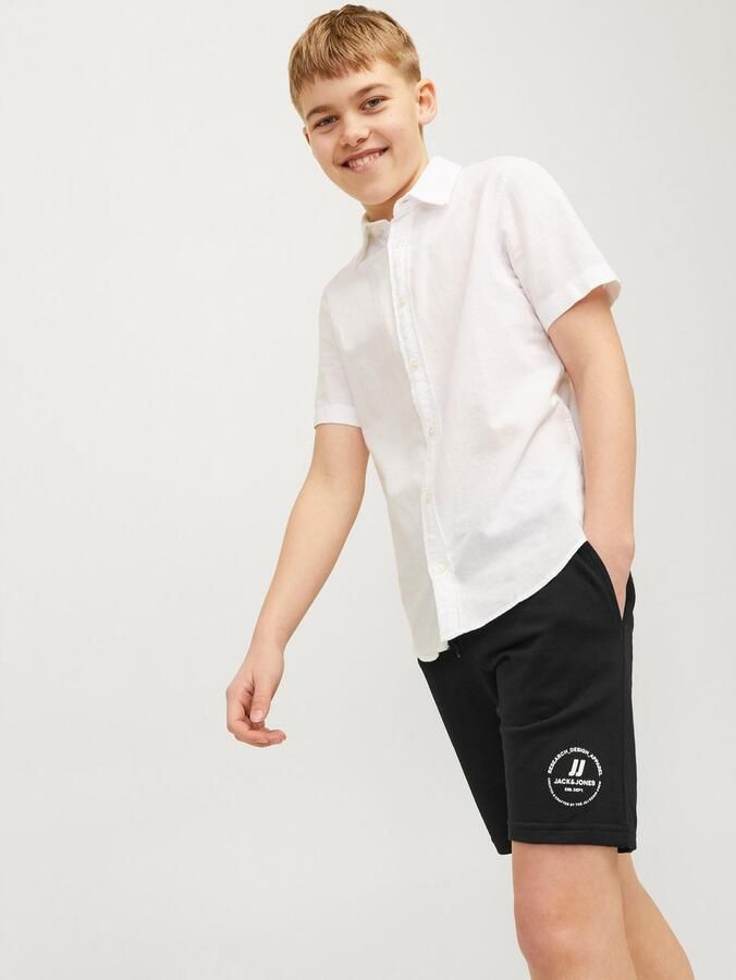 Jack & jones JUNIOR sweatshort JPSTSWIFT met printopdruk zwart Korte broek 128 - Foto 6