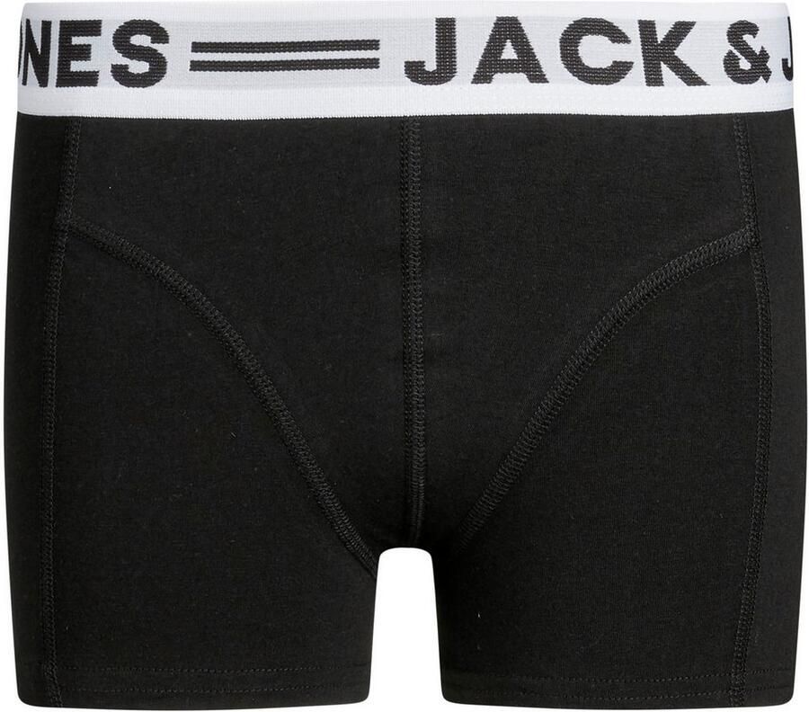 Jack & jones JUNIOR boxershort set van 3 zwart wit grijs melange Jongens Stretchkatoen 140 - Foto 5