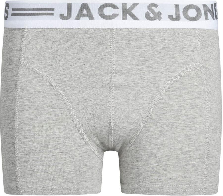 Jack & jones JUNIOR boxershort set van 3 zwart wit grijs melange Jongens Stretchkatoen 140 - Foto 6
