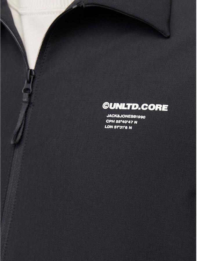 JACK & JONES CORE regular fit overshirt JCOAERO met printopdruk zwart