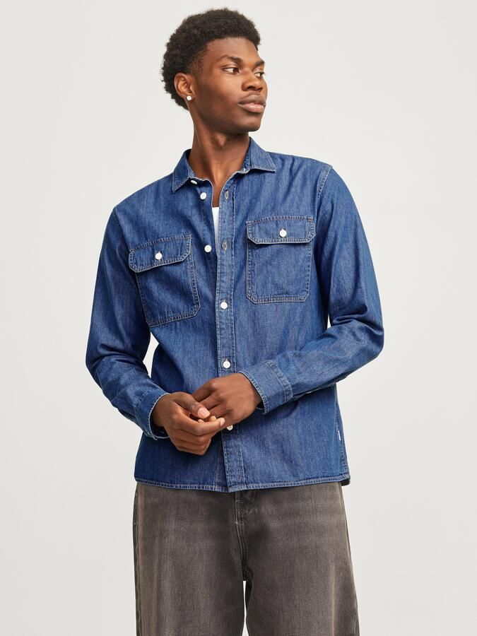 Jack & jones Overhemd Lange Mouw Jack & Jones 12269262 TRAVIS-MEDIUM BLUE DENIM - Foto 6