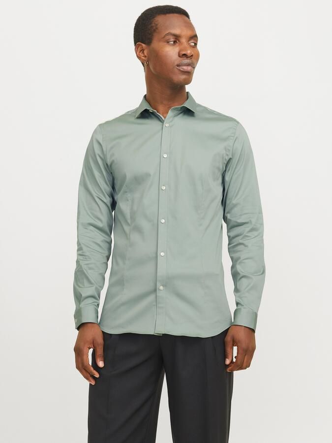 JACK & JONES PREMIUM super slim fit overhemd JJPRPARMA grijsgroen - Foto 9