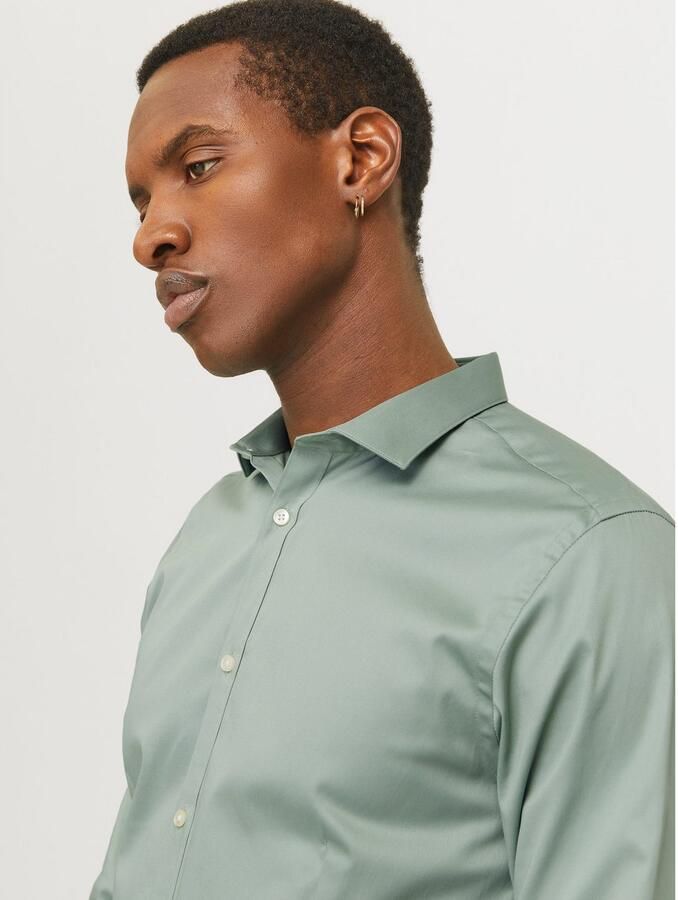 JACK & JONES PREMIUM super slim fit overhemd JJPRPARMA grijsgroen - Foto 4