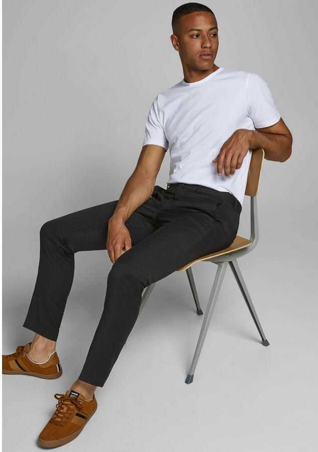 Jack & jones Franco Slim Fit Suit Broek met Zakken en Riemlussen Black Heren