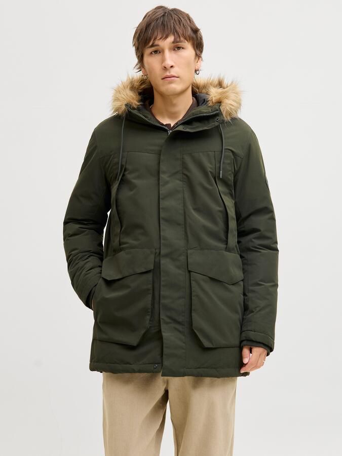 Jack & jones Parka met klepzakken en capuchon met imitatiebont - Foto 7