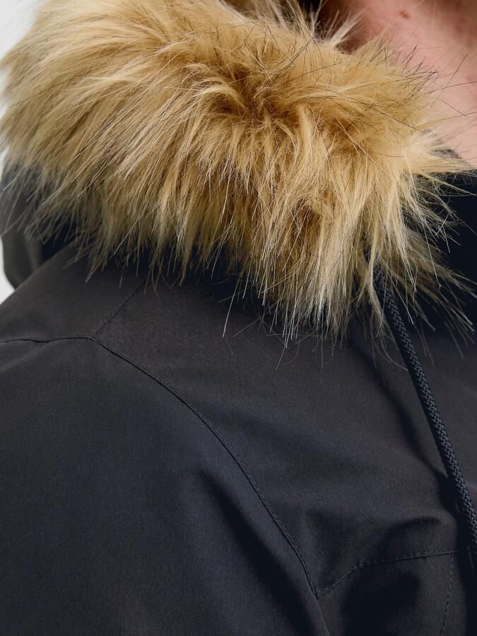 Jack & jones Parka met klepzakken en capuchon met imitatiebont - Foto 3