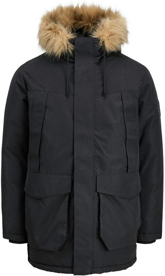 Jack & jones Parka met klepzakken en capuchon met imitatiebont - Foto 2