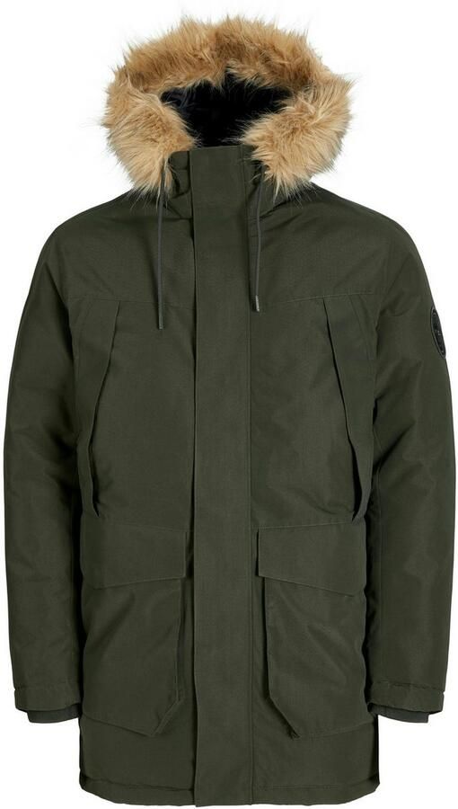 Jack & jones Parka met klepzakken en capuchon met imitatiebont - Foto 6
