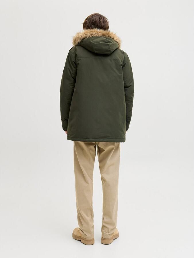 Jack & jones Parka met klepzakken en capuchon met imitatiebont - Foto 4