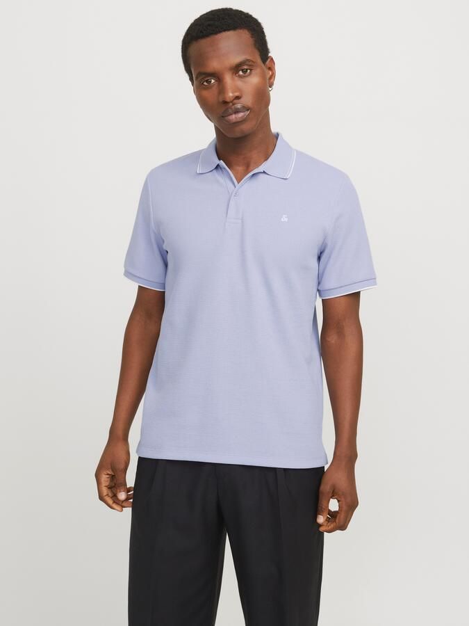 JACK & JONES ESSENTIALS regular polo met textuur lavendel - Foto 9
