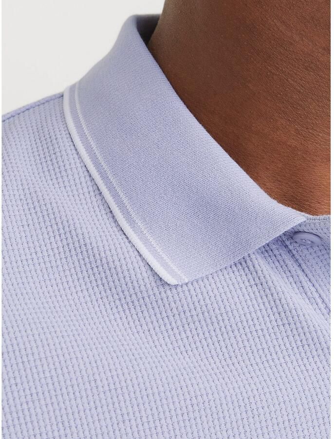 JACK & JONES ESSENTIALS regular polo met textuur lavendel - Foto 4